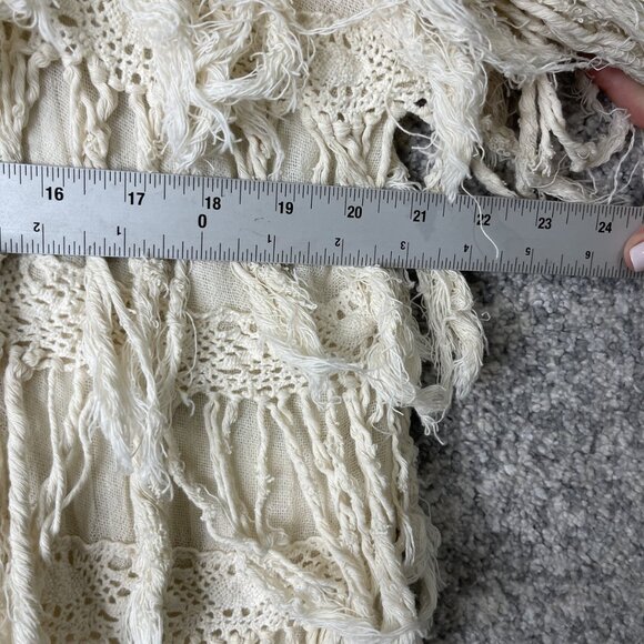 Jens Pirate Booty Sweater Womens Medium Fringe Boho Festival Kimono Cardigan - Picture 4 of 9
